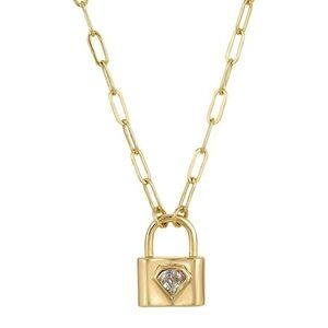 Joy Dravecky Indio Padlock Mystic Quartz Gold Necklace EUC